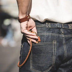 HEARUJOY  -  American Vintage Heavy weight Denim pants Men Spring Autumn Dark Straight Jeans Amekaji Trousers Back Paris Buckle Cargo Pants