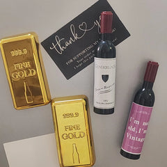 YICKYUE  -  2pcs  Funny Gold Bar Red Wine Bottle Opener Refrigerator Magnets Blackboard Whiteboard Photo Message Fridge Magnets Decorative