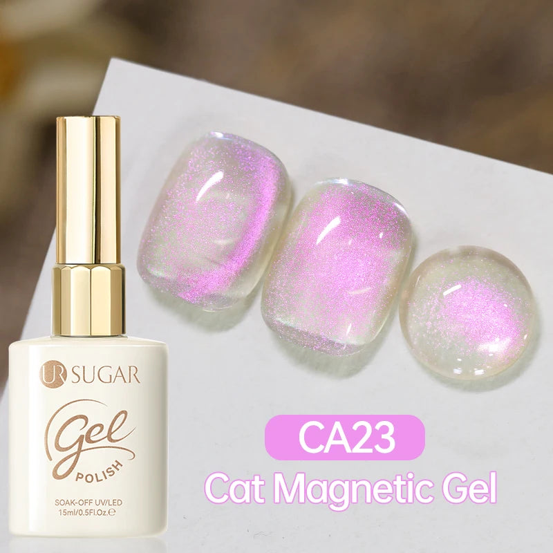 YICKYUE  -  15ml Green Pink Cat Magnetic Gel Nail Polish Vernis Semi Permanent Soak Crystal Gel Polish For Nails Manicure Varnish