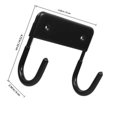 YICKYUE  -  Metal Wall Mounted Iron Board Holder Double Hook Black Laundry Room Ironing Board Storage Rack Organizer Space Saving