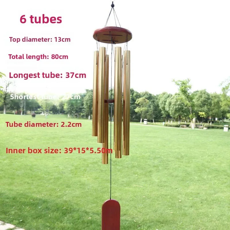 YICKYUE  -  1pcs Multi Pipe Solid Wood Metal Aluminum Tube Wind Chime Hanging Decor Home Decoration Handicraft