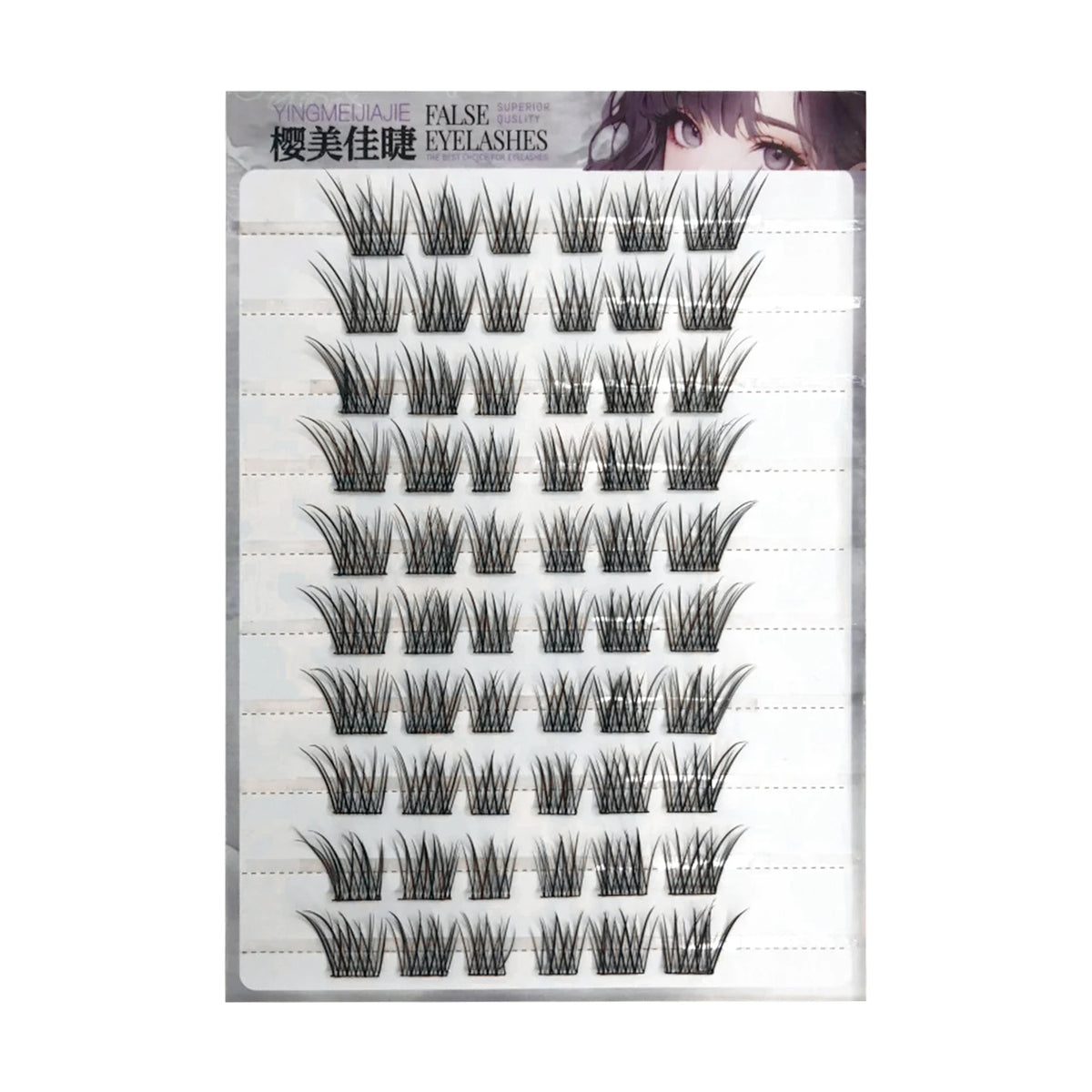 YICKYUE  -  10/20 Rows Manga Foxes Segmented False Eyelashes Wispy Comic Lashes Cluster Natural Fluffy Eyelash Extension Enlarging Your Eyes