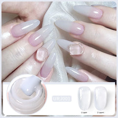 YICKYUE  -  15ml Tender Nude Transparent Gel Nail Polish Nude Pink Color UV Soak Off Gel Varnish Semi Permanent Need UV Light