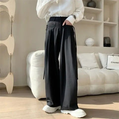 Hearujoy Work Slim Fit Man Suits Pants Office Straight Tressed Trousers for Men Fabric Luxury Anti-wrinkle Summer 2024 Dress New in Wear