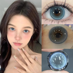 YICKYUE  -  1 Pair  Natural Blue Contact Lenses for Eyes With Prescription Colored Makeup Contacts Lenses Beauty Pupils Fast Delivery