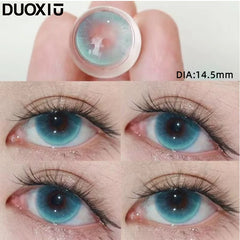 YICKYUE  -  2pcs Color Contact Lenses Pupil Blue Nature High Quality Myopic  Lens Green  Eyes Beauty Makeup Lens Yearly Free Delivery