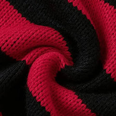 HEARUJOY  -  Pullovers Men Sweaters Striped Hole Tops Knitted Round Neck Full Sleeve Splice Simple Top Knit Casual Loose Autumn Winter 2025