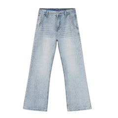 Hearujoy Simple Men's Denim Pants Men's Wea Summer American Style Casual Light Blue Washed Micro Boot-cut Jeans Trendy 9C5978