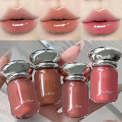 YICKYUE  -  Nude Pink Hydrating Moisturizing Water Light Mirror Lip Gloss Lipstick Lasting Waterproof Non Stick Cup Korean Style Lip Makeup