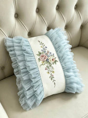 YICKYUE  -  Korean Style Pillowcase Multi Layer Lace Pillows For Sofa Headrest Cushion Pillow Cover Bolster Living Room New Home Decoration