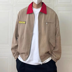 HEARUJOY  -  Retro Purple Spring Jackets Men Women Bomber Spring Autumn Loose Harajuku Varsity Coats Zip Up Street Unisex Hip Hop Outwear New