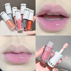 YICKYUE  -  Clear Transparent Grey Purple Lip Gloss Hydrating Drying Lips Mirror Lip Glaze Tint Plumper Moisturizing Crystal Lip Oil Makeup