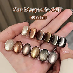 YICKYUE  -  15ml Brown Gradient Cat Magnetic Gel Nail Polish Soak Off UV LED Gel Varnish For Cat Magnetic Nail Art Manicure DIY