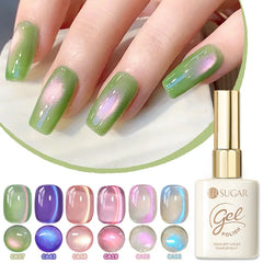 YICKYUE  -  15ml Green Pink Cat Magnetic Gel Nail Polish Vernis Semi Permanent Soak Crystal Gel Polish For Nails Manicure Varnish