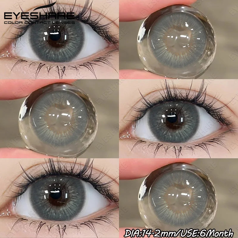 YICKYUE  -  New Style Colored Contact Lenses Gray Beauty Makeup Lenses Blue Lens Brown Eyes Contacts Yearly Green Eye Lens