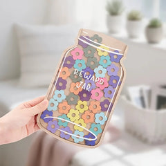 YICKYUE  -  A Set of Star Reward Jars with 45 Stars or Flowers, Featuring Vibrant Floral Designs, Serving as Positive Behavior Incentives