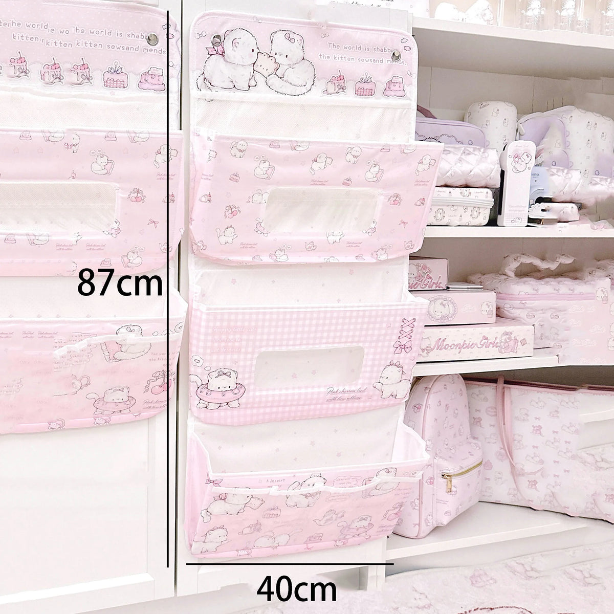 YICKYUE  -  Cute Hanging Storage Bag No-Drill Large Capacity Dormitory Bedroom Living Room Storage For Miscellaneous Items Hanging Basket