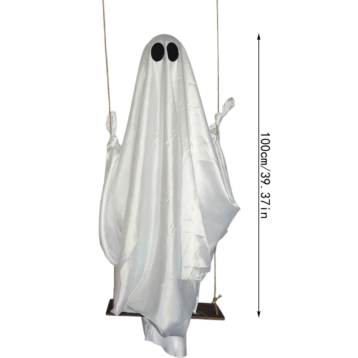 YICKYUE  -  Large Hanging Swing Ghost With Led Lights Hanging Swing Ghost Spooky Swing Ghost For Garden Patio Yard Porch Outdoor Holiday