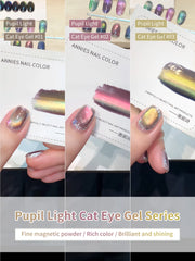 YICKYUE  -  12ml Glass Bead Cat Magnetic Eye Gel Nail Polish Holographic Rainbow Gel Polish Soak Off U V LED Gel Polish Nail Art Design