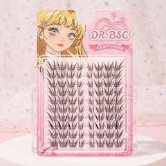 YICKYUE  -  10rows Dense Curling False Eyelashes Natural Look Women Segment Eye Lashes Foxes Style Brown Eyelash Extension Daily Makeup Use