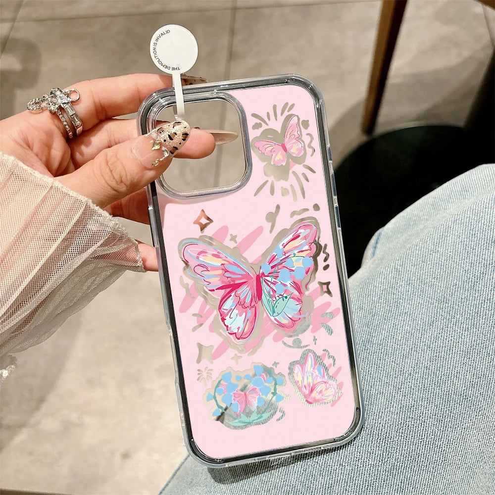 YICKYUE  -  Cute Polka Dot Phone Case For iPhone 17 Pro Max Case For iPhone 16 11 12 13 14 15 Pro Max 17 Air Soft Shockproof Glossy Cover