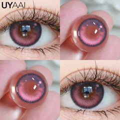 YICKYUE  -  1 Pair Cosplay Pink Lenses for Eyes Anime Lenses for Halloween Nezuko Colorcon y2k Eye Contacts Cosmetic Red Lens Cosplay