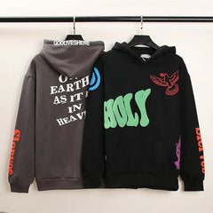 Hearujoy High Street  Graffiti Letter Foam Pullover Baggy Hooded Hoodies for Men and Women Harajuku Thick Fleece Sweatshirts Oversize