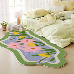 YICKYUE  -  Irregular Shape Living Room Decoration Moss Carpet Thick Plush Rugs for Bedroom Fluffy Soft Bedside Floor Mat Home Washable Rug