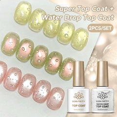YICKYUE  -  3D Nail Art Clear Gel Water Drop Top Coat 10ml Spring Summer Crystal Water Drop Design Varnish Functional Gel