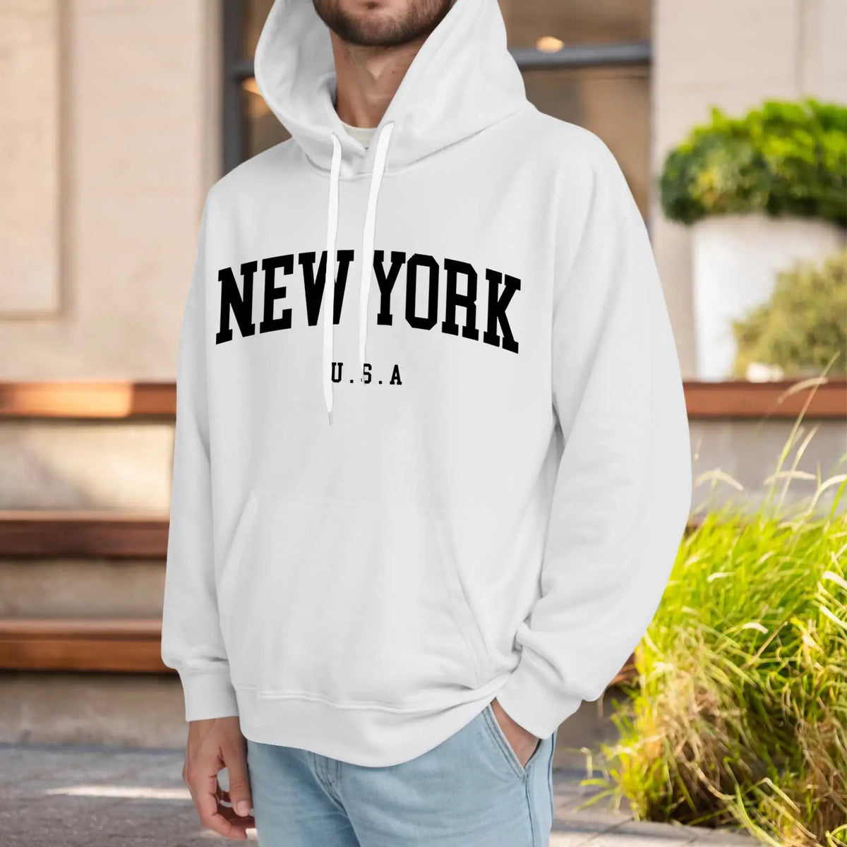 Men'S Loose Solid Color Fall Hooded Sweatshirt Men'S Letter Printed Loose Casual Long Sleeve Pullover Pattern Sudaderas Hombre