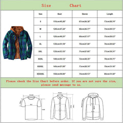 HEARUJOY  -  Men'S Winter Plus Size Plaid Jacket Korean Thickened Turndown Pocket Hooded Jacket Thick Loose Shirt Top Jacket Mens Clothing