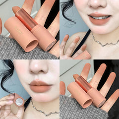 YICKYUE  -  Tea Brown Velvet Lip Gloss Lipstick Waterproof Long Lasting Sexy Red Brown Color Lip Gloss Smooth Everyday Lipstick Makeup Gifts