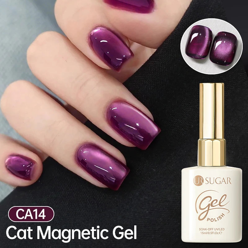 YICKYUE  -  15ml Brown Gradient Cat Magnetic Gel Nail Polish Soak Off UV LED Gel Varnish For Cat Magnetic Nail Art Manicure DIY