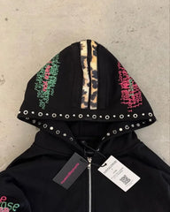 HEARUJOY  -  Dark Style Fashionable Loose Casual Personality Versatile Oversized Hoodie Men Y2k Anime Hip Hop Rock Zipper Sweatshirt Women