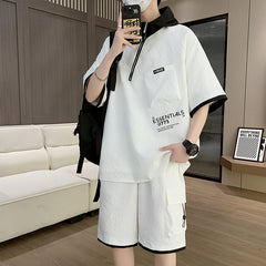 HEARUJOY  -  Summer 2 Pieces Set Tracksuit Men's Hoodies T-Shirt Shorts Harajuku Streetwear Oversized Men Sets Short Outfits Suits