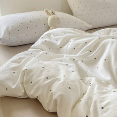 YICKYUE  -  Minimalist Polka Dot Style Bedding Set Duvet Cover Set Four Piece Bedding Set Bed Sheet Fully Enclosed for Home