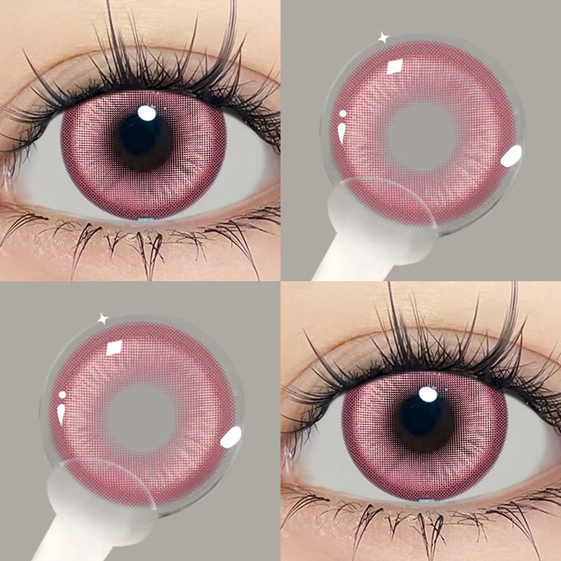 YICKYUE  -  Pink Color Contact Korean Big Eyes Lens Violet Cosplay Contacts New Arrive Makeup High Quality Fast Shipping