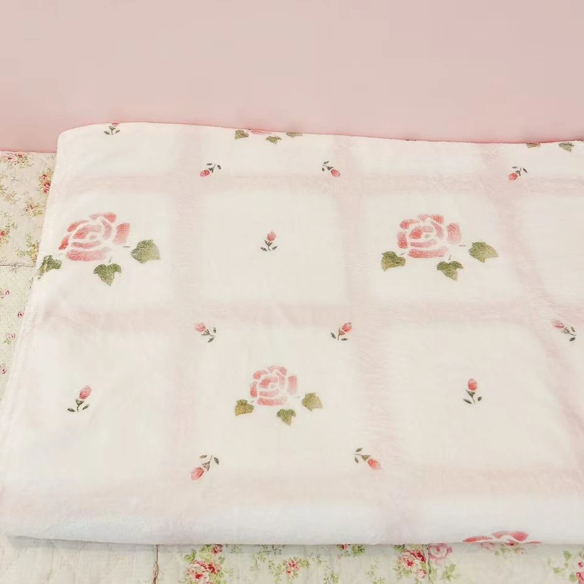 YICKYUE  -  Rose blanket pink home cover 150X200CM home decoration
