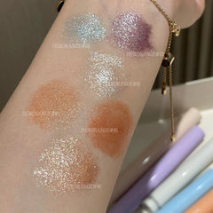 YICKYUE  -  Punk Purple Glitter Eyeshadow Stick Pearlescent Highlight Shadow Stick Waterproof Lasting Shimmer Metallic Eyeshadow Makeup