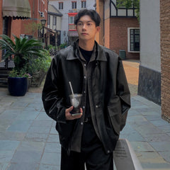 Hearujoy Vintage PU Leather Jacket Men 2024 New Big Pocket High Quality Jackets Mens Fashion Motorcycle Causal Coat 5XL-M