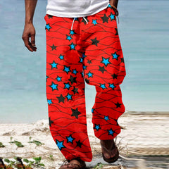 HEARUJOY  -  Men Casual Long Pants Men African Dashiki Traditional Casual Trouser Summer Hawaii Holiday Ankara Beach Floral Pants 남자 여름바지