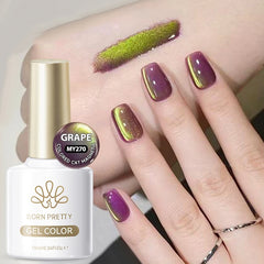 YICKYUE  -  10ml Fruit Purple Grape Cat Magnetic Gel Nail Polish New Whitening Guava Glass Beads Varnish Nail Supplies