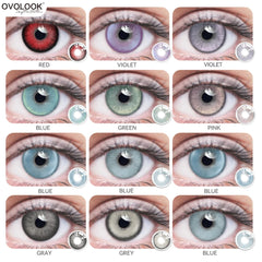 YICKYUE  -  2pcs Blue Contact Lenses with Diopters Graduated Beautiful Pupil Prescription Correct Myopia Hydrophilic