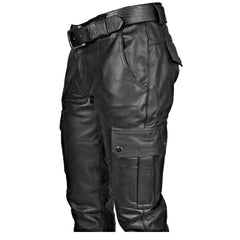 Hearujoy 2024 New Men's Leather Pants Retro Punk Loose Casual Straight-leg  Pants Autumn Winter High Street Goth Style Long Trousers