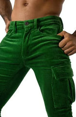 HEARUJOY  -  Autumn New Cargo Pants For Men Retro Style Men's Corduroy With Multiple Pockets Mid-rise Solid Man Jogging Pants Streetwear