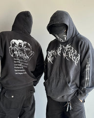 Hearujoy Vintage Gothic Graphic Print Hip Hop Hoodie for Men Y2k Grunge Casual Loose Pullover Women Streetwear Sweatshirt Hoodies