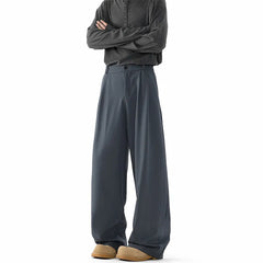HEARUJOY  -  Grey Suit Pants Men Oversized Fashion Society Mens Black Dress Pants Korean Loose Straight Pants Mens Office Formal Trousers