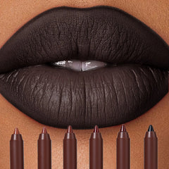 YICKYUE  -  6 Colors Waterproof Matte Lipliner Pencil Black Red Contour Tint Lipstick Long Lasting Non-stick Cup Moisturising Lips Makeup