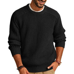 HEARUJOY  -  Fashion Autumn Winter New Men's Sweater Long Sleeve Round Neck Casual Men Knitted Jacquard Pullover Solid Tshirt Man Tops