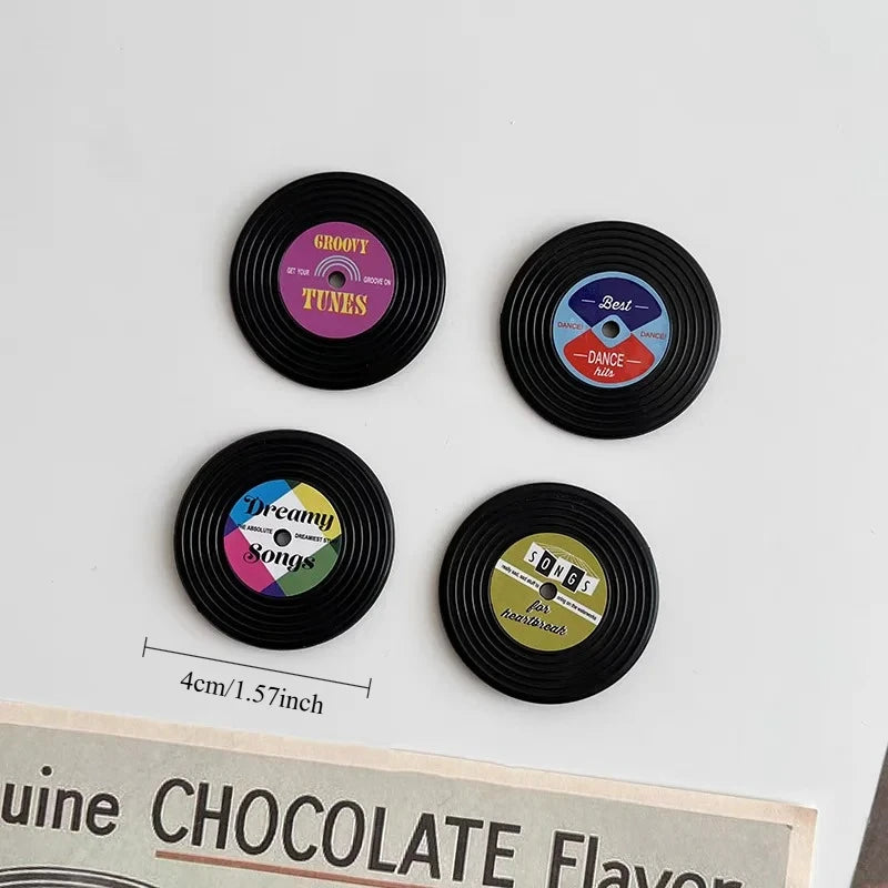 YICKYUE  -  4-6pcs Personalized and Fun Cassette Record Disc Tape Music Note Refrigerator Magnets Creative Fridge Photo Message Magnet